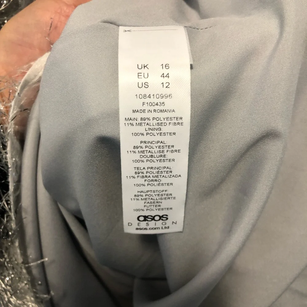 NWT ASOS silver tinsel cami dress - Picture 6 of 7